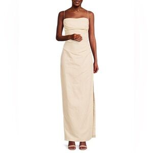 New Sand Ronny Kobo linen blend Clark Dress size med $239 retail sold out color